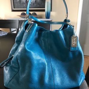 Coach Pebbled Leather Shoulder Bag in Teal